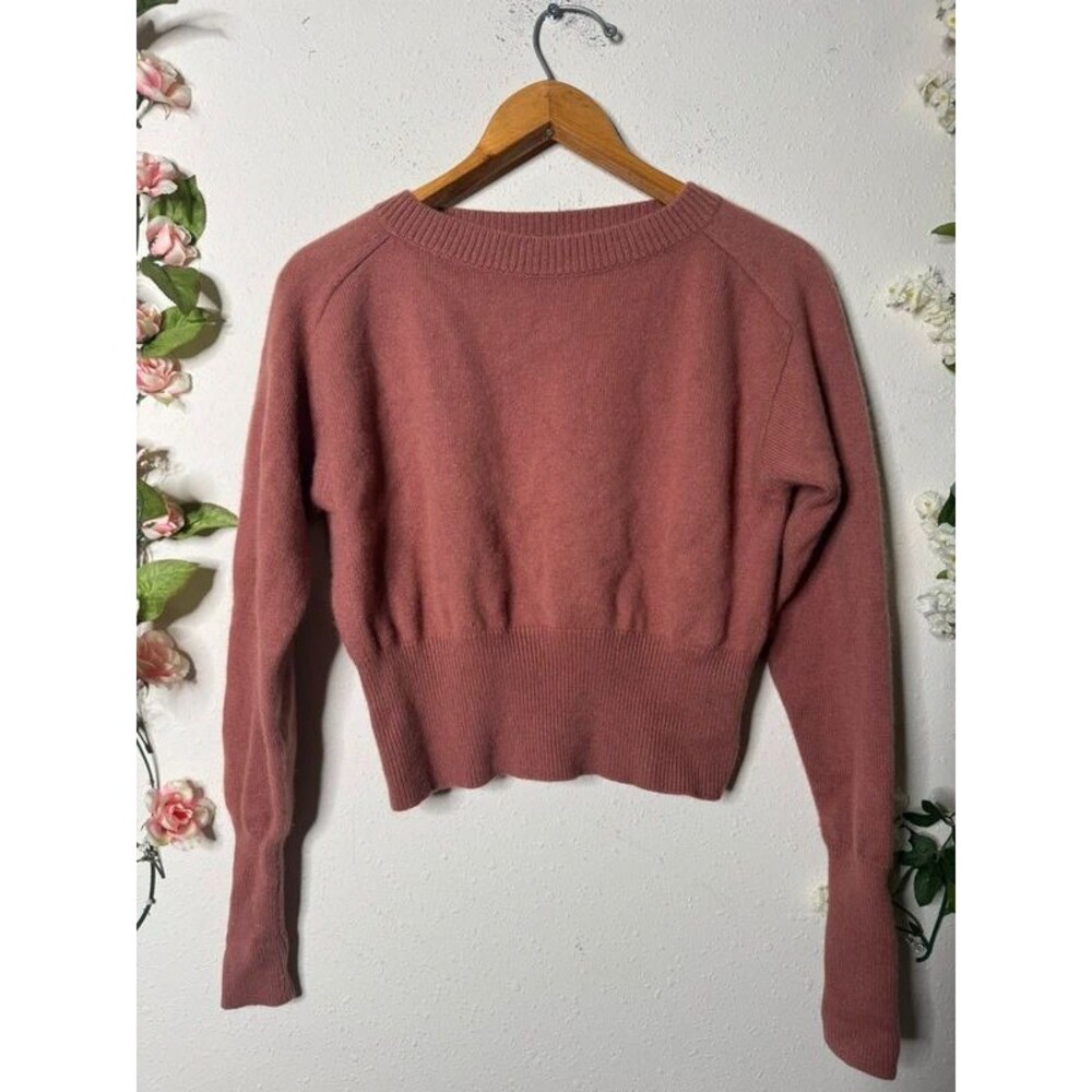 Theory boat neck cashmere cropped sweater